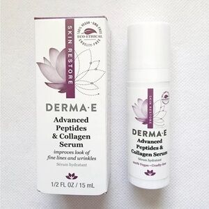 DERMA-E Advanced Peptides & Collagen Serum 100% VEGAN 0.5floz, New Box! 3/2025